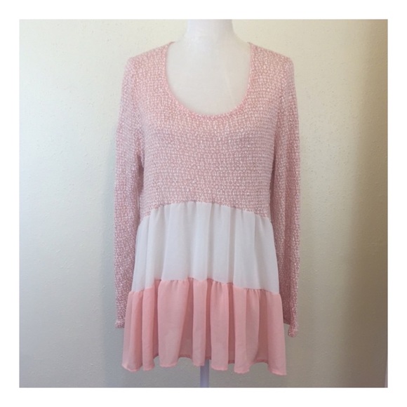 🌞 Entro Tiered Ruffle Sweater To SZ M - Picture 5 of 5
